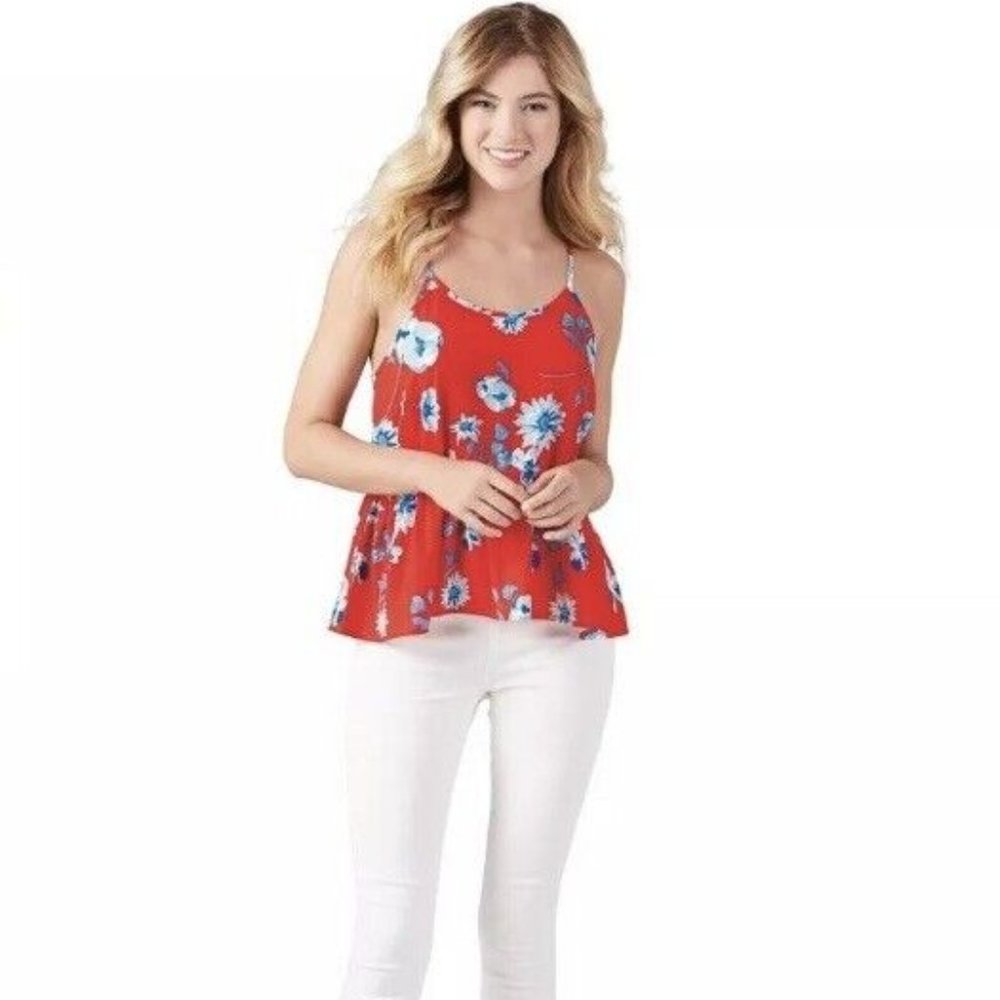 Mud Pie E8 Women's Fashion Summer Bel Air Peplum Top Red Size Medium NWT